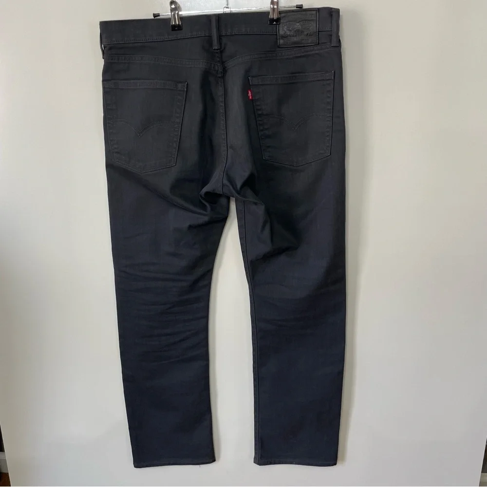 Levi's 513 Straight Slim Fit Charcoal Gray Denim Jeans, 36 x 30